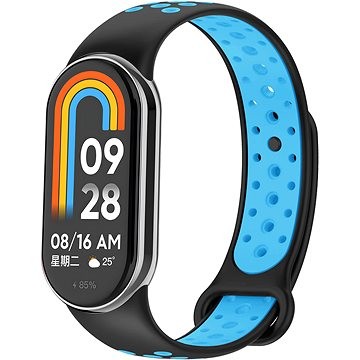 Rrip për smartband Eternico Sporty për Xiaomi Smart Band 8 9, silikon, i zi e kaltër
