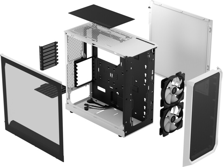 Куќиште Fractal Design Focus 2 RGB White TG Clear Tint