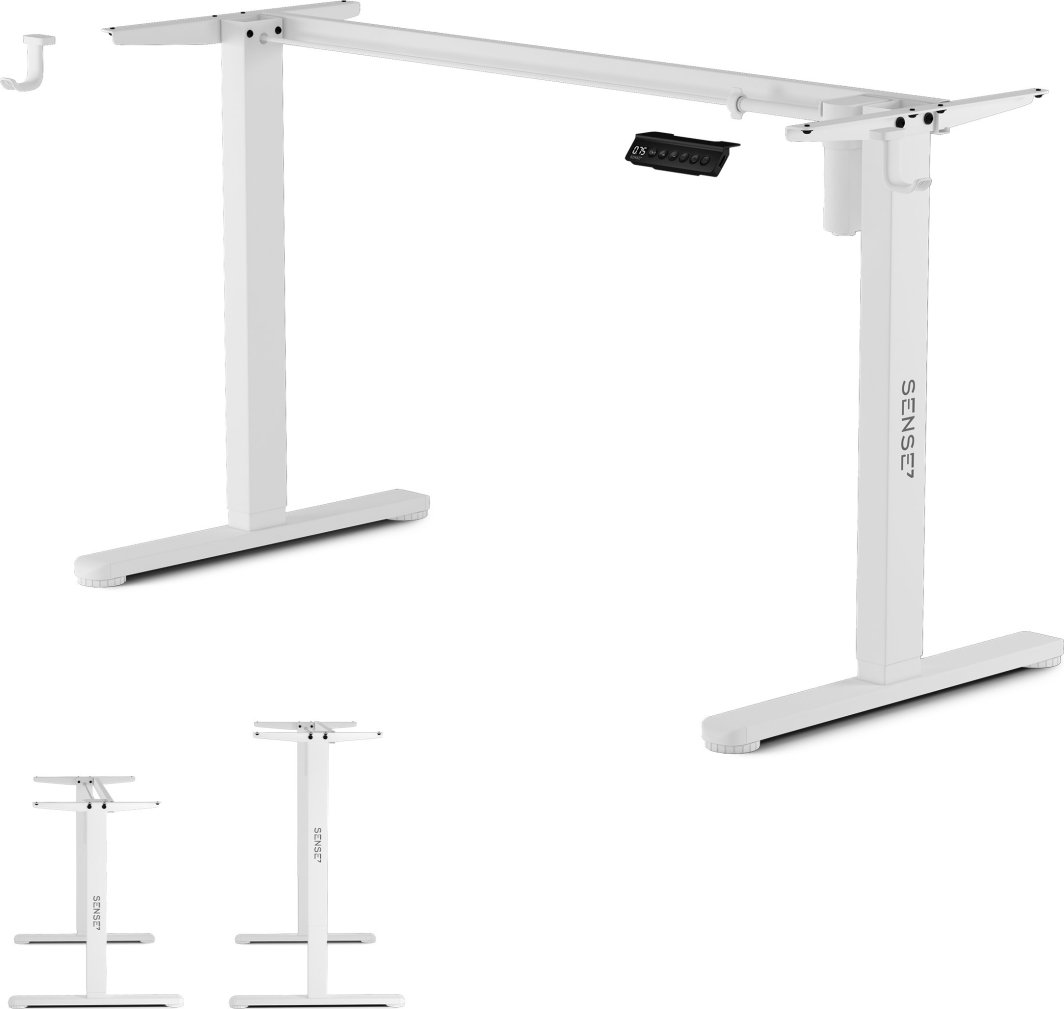 Tavolinë ekektrike Sense7 Nojo, e rregullueshme, e bardhë