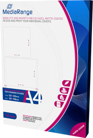 Листови за корица CD MediaRange MRINK120, формат A4, 50 листови, бели