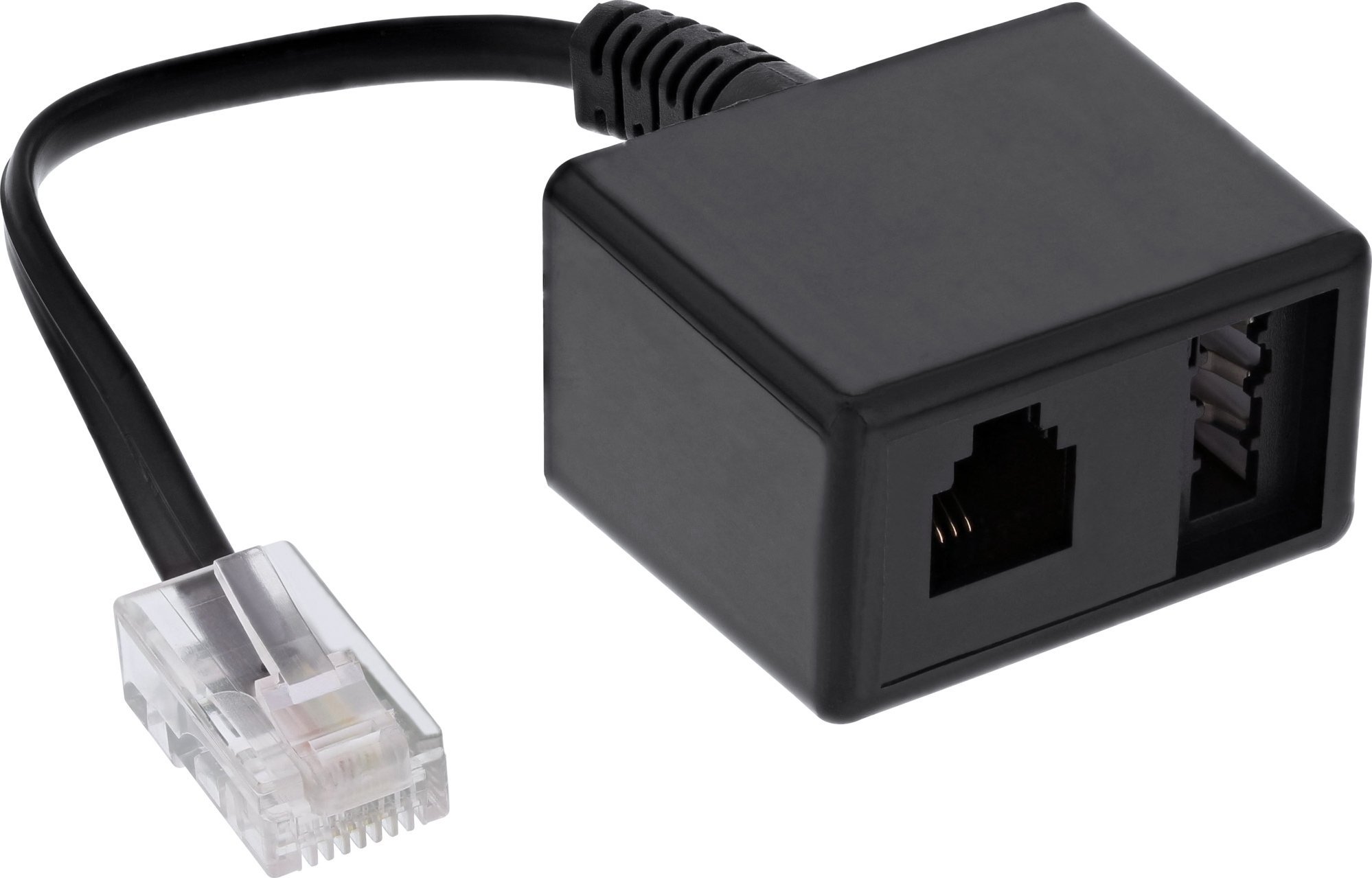 Kabllo adapter telefoni InLine, RJ45 mashkull në TAE N dhe RJ11 femër, 14cm, e bardhë