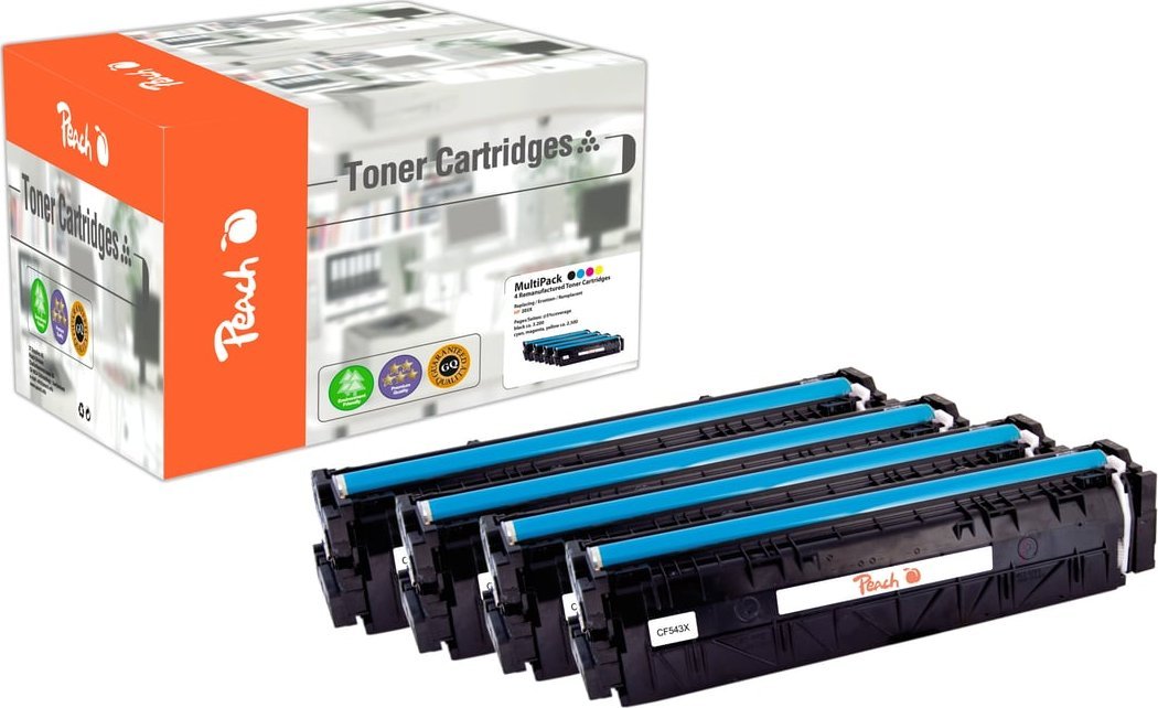 Set tonerë Peach PT1027, 4 copë, kompatibil, shumëngjyrësh