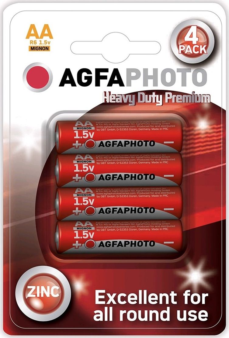 Bateri Agfa Heavy Duty AA R6, 1.5V, paketim 4 copë
