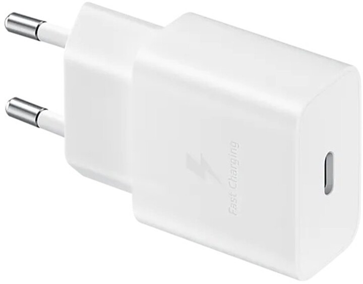 Полнач Samsung USB-C, 15W, бел + USB-C, 1м
