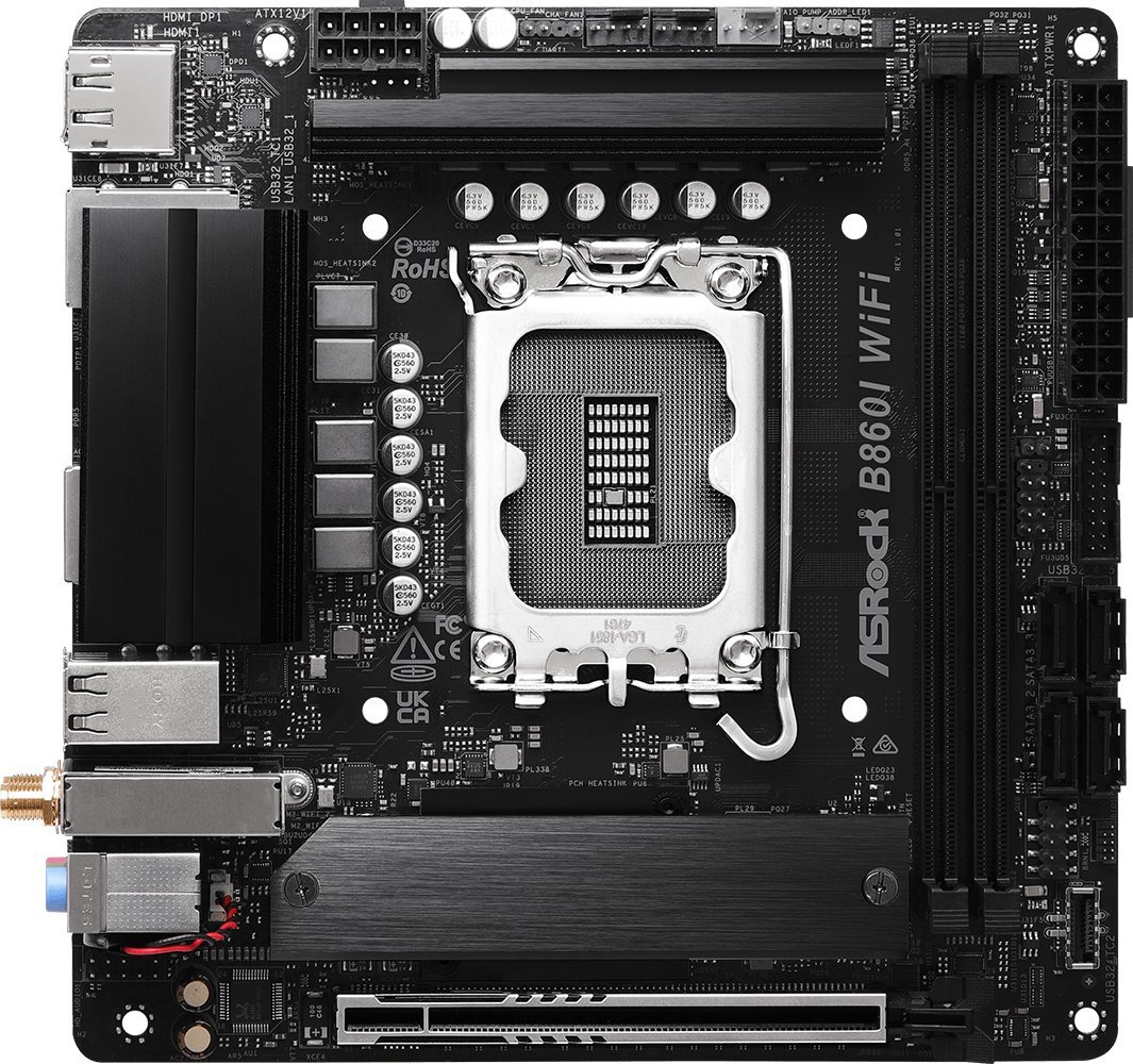 Pllakë amë Asrock B860I WiFi, Intel B860 LGA1851, Mini ITX, e zezë