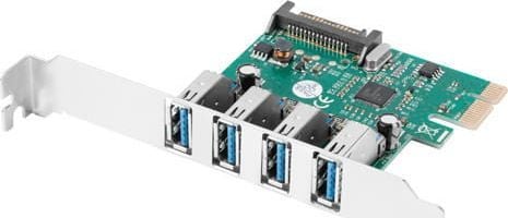 Kartelë PCI Express Lanberg PCE-US3-004, 4x USB 3.1 Gen 1, 5 Gbps, e zezë