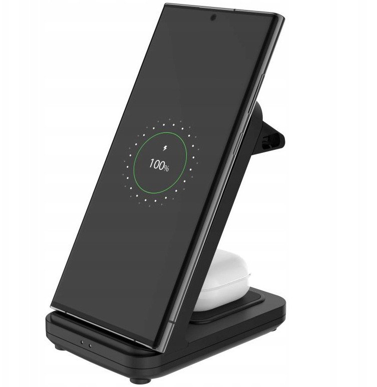 Безжичен полначки станица FIXED 2 во 1 Универзална, за 2 уреди, црна