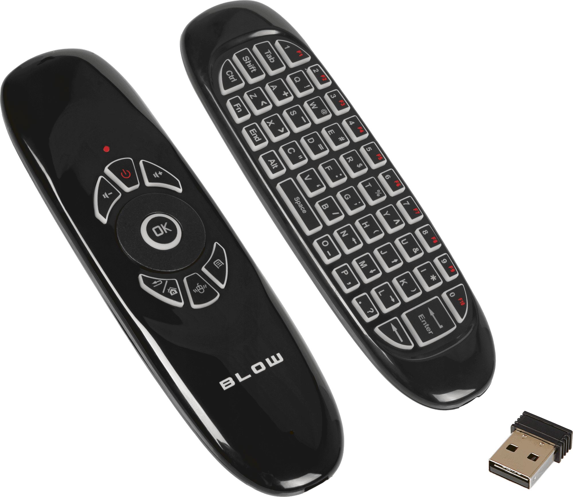 Pilot TV Blow KS-3, Air Mouse Bluetooth, tastierë QWERTY, i zi