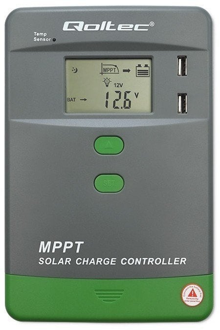 Kontroller solar Qoltec MPPT, me sensor temperature, i zi