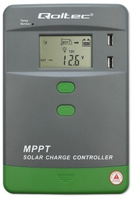 Соларен контролер Qoltec MPPT, со сензор за температура, црн