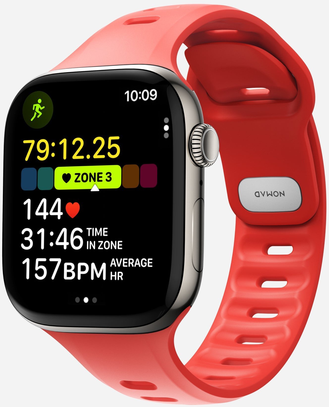 Rrip ore Nomad Tempo Band për Apple Watch 45mm 49mm, 20mm, material sintetik, rozë korale
