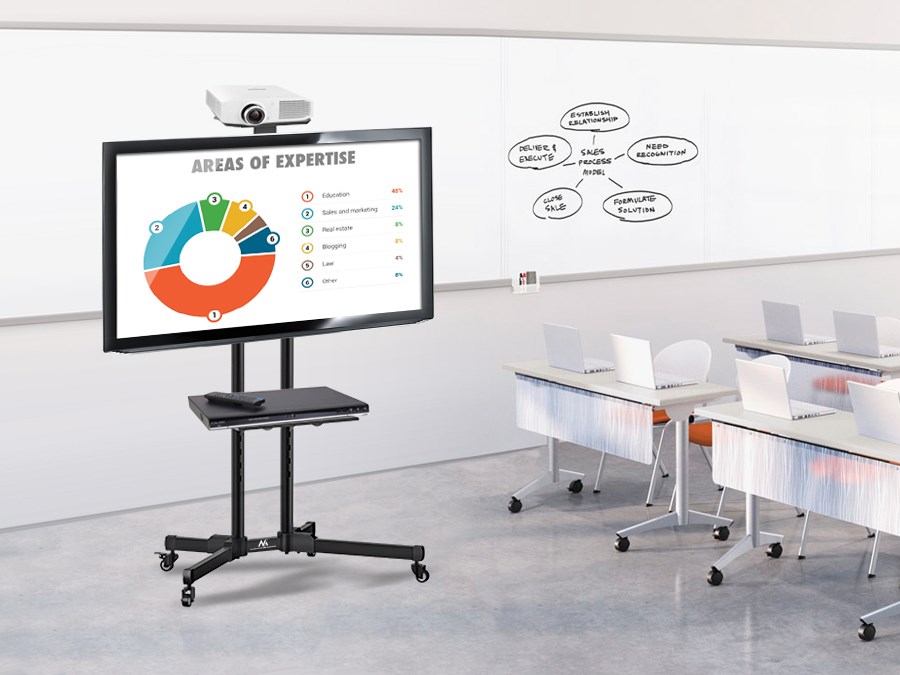 Mbajtëse me rrota për TV Maclean MC-661, e zezë