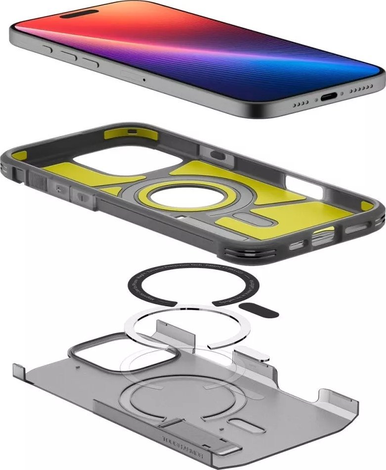 Mbrojtëse telefoni Spigen Tough Armor AI MagFit, kompatibile MagSafe, e zezë