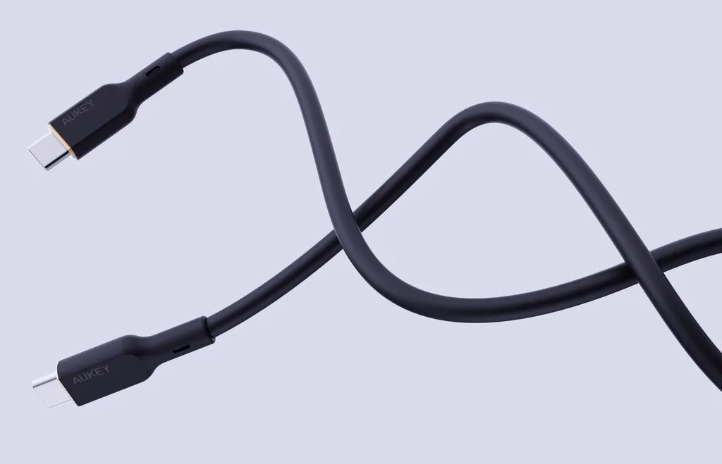 Kabllo Aukey, USB C / USB C, 1 m, e zezë