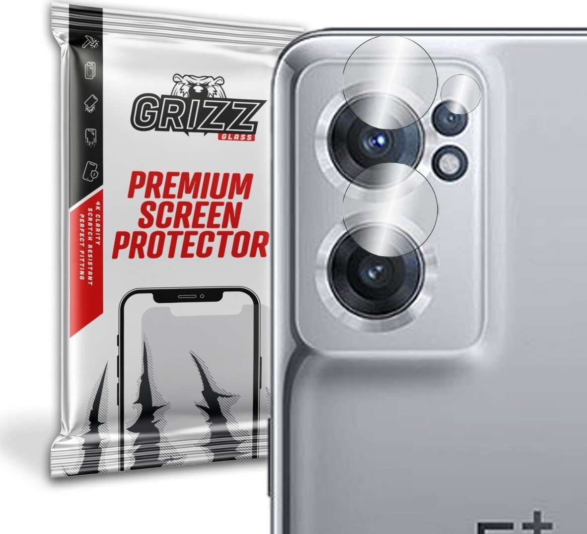 Mbrojtës kamere GrizzGlass për OnePlus Nord CE 2 5G, xham hibrid, transparent