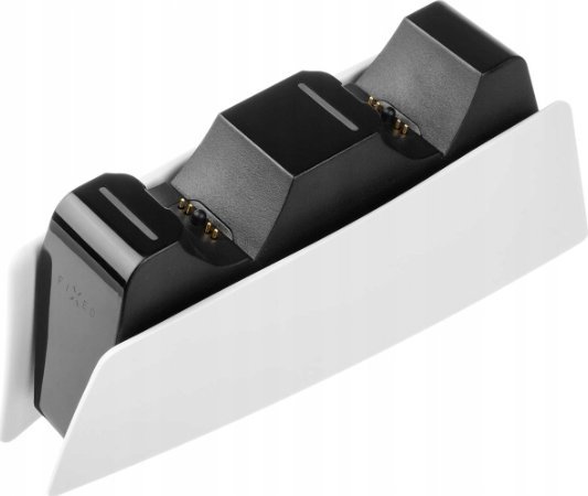 Stacion karikimi FIXED për DualSense PS5, për 2 kontrollues, USB C, zi e bardhë