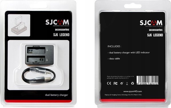 Ngarkues dual për kamera SJCAM, SJ9 SJ10, i zi