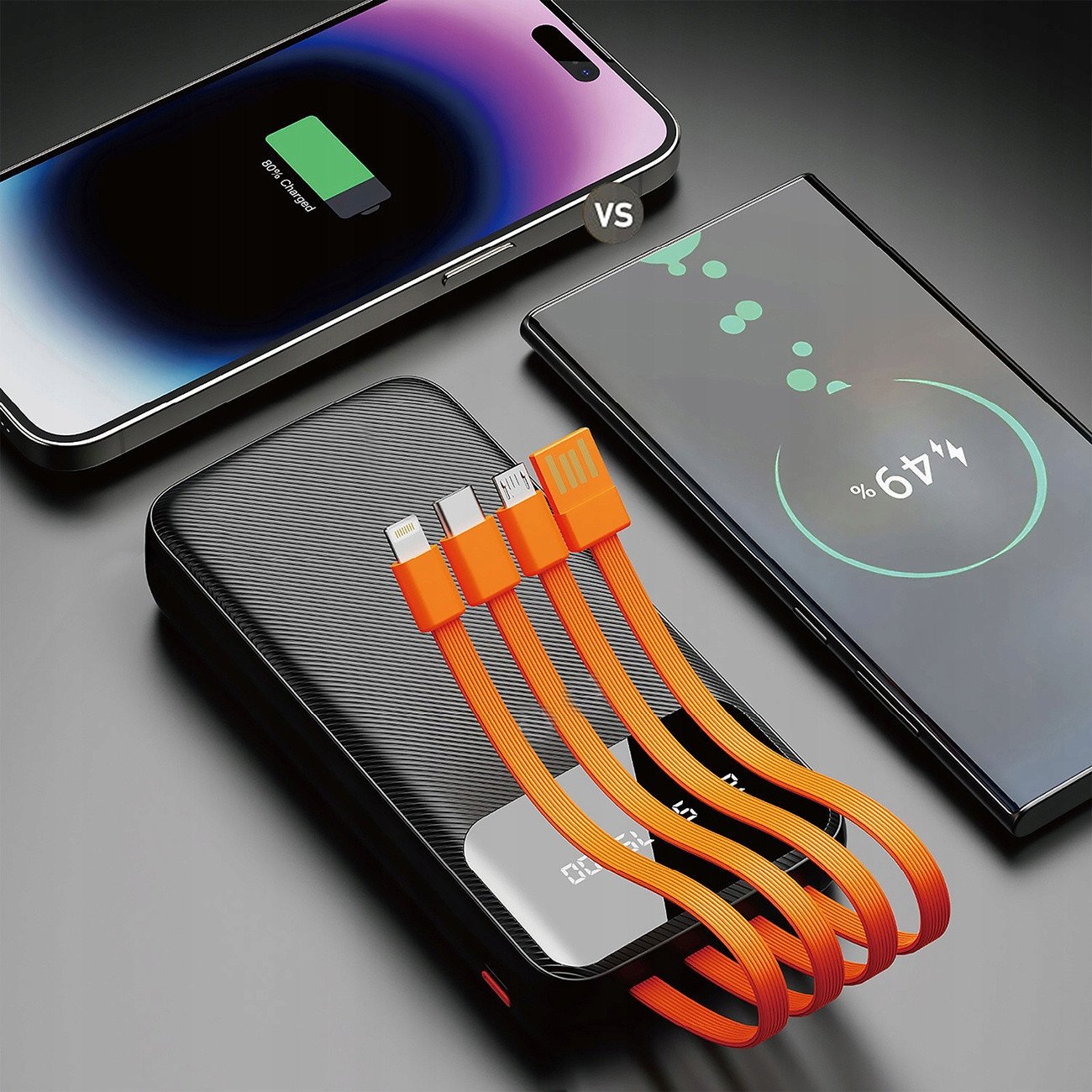 Power bank Dudao K6Pro, 10000mAh, порта USB C и Lightning, црна