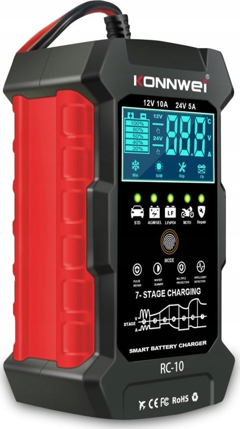 Karikues baterie Konnwei RC-10, 12V 24V, 10A, i zi