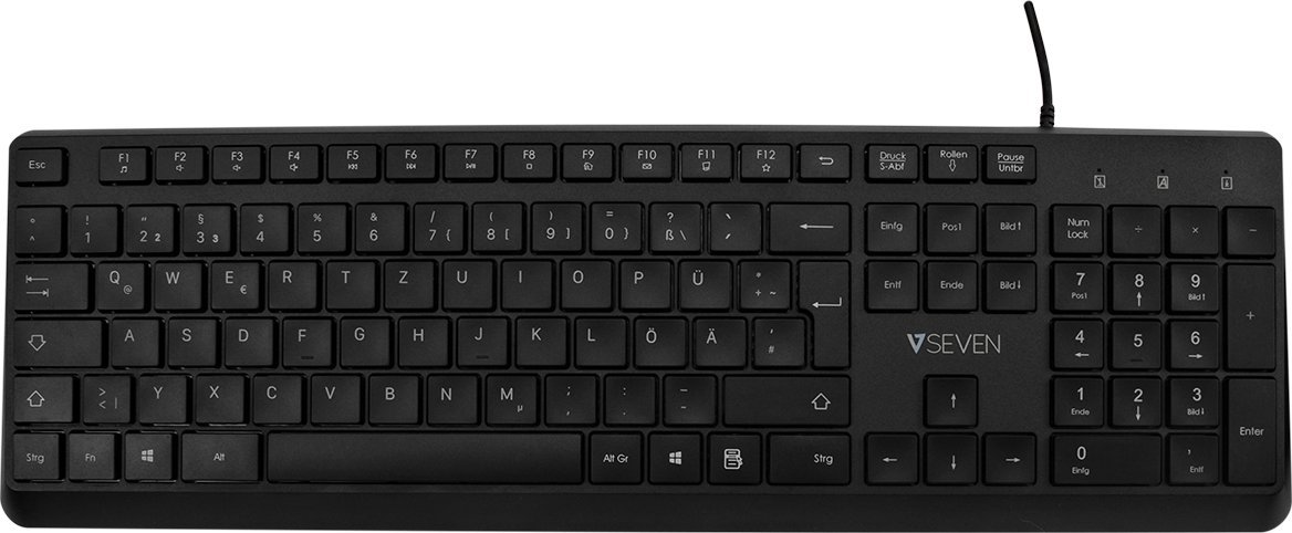 Tastierë V7 KU350ES USB Pro, me kabllo, layout spanjoll, e zezë