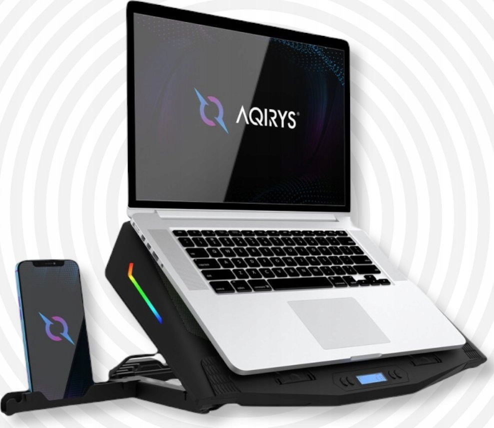 Ftohës laptopi AQIRYS Pluto, për 17", me RGB, i zi