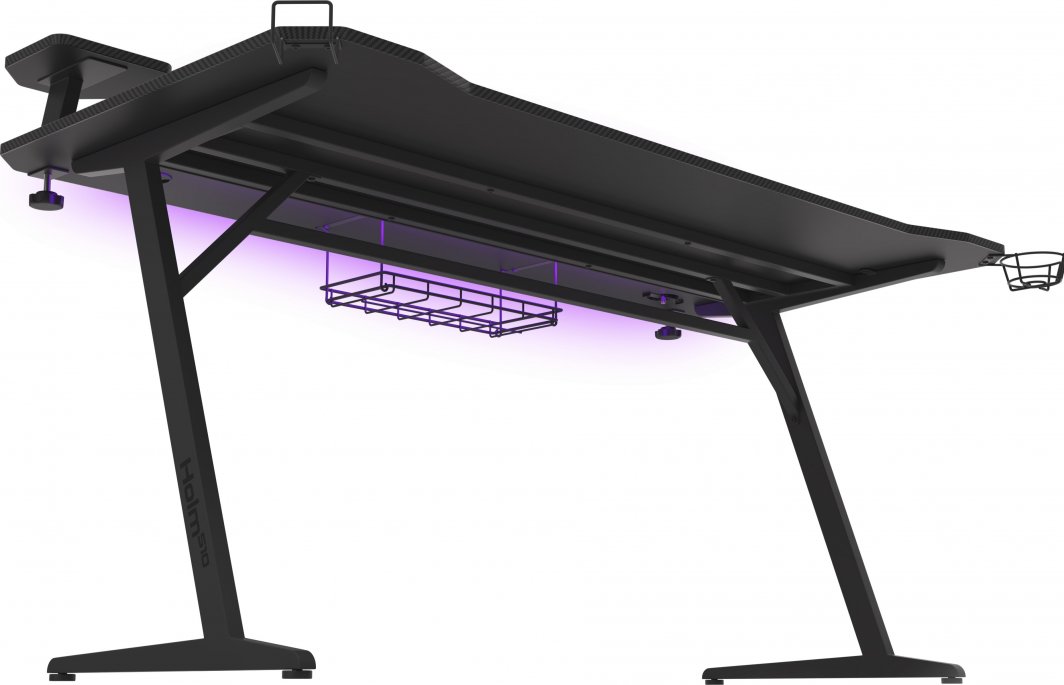 Tavolinë Genesis Holm 510 RGB 160 cm x 75 cm, e zezë