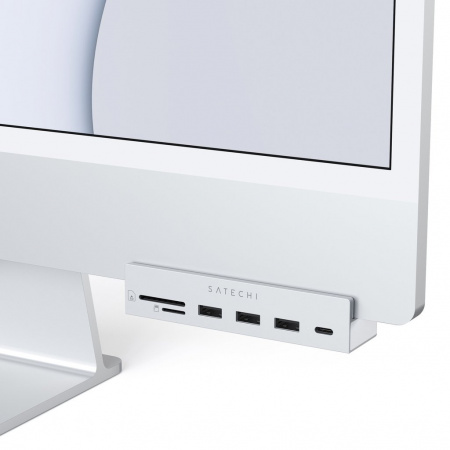 USB Hub Satechi USB-C Clamp për iMac 24" (2021), i argjendtë