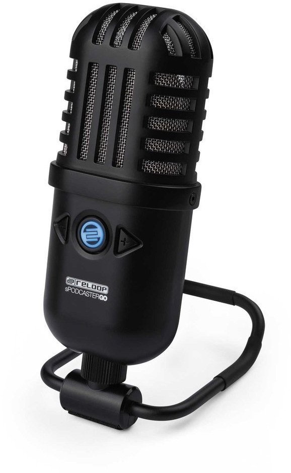 Mikrofon USB Reloop AMS SPODCASTER GO, kondensator, për podcast dhe streaming, i zi