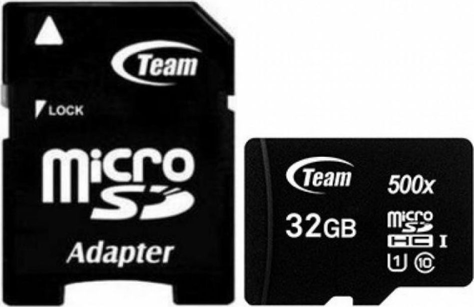 Kartë memorie MicroSDHC TeamGroup 500x, 32GB, Class 10 UHS-I